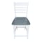 International Concepts Roma Counter Height Stool, 24" Seat Height, White/Heather gray S05-3102 - alternate 2